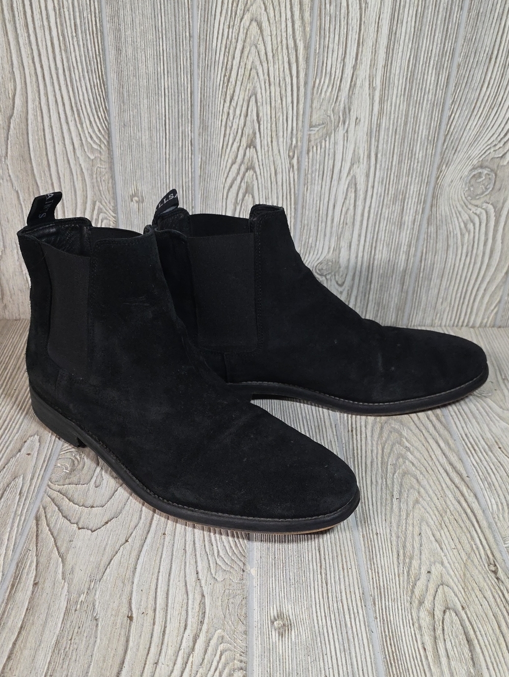 AllSaints Black Suede Chelsea Boots Mens Size EU 46 US 13